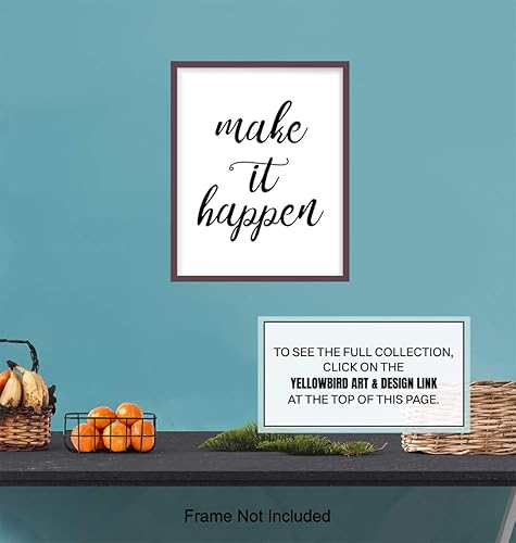 Miniatura 6 de Make It Happen - Unframed Wall Art Print Typography - Perfect Affordable Gift - Motivational Quote - Great For Office and Home Decor - Ready to