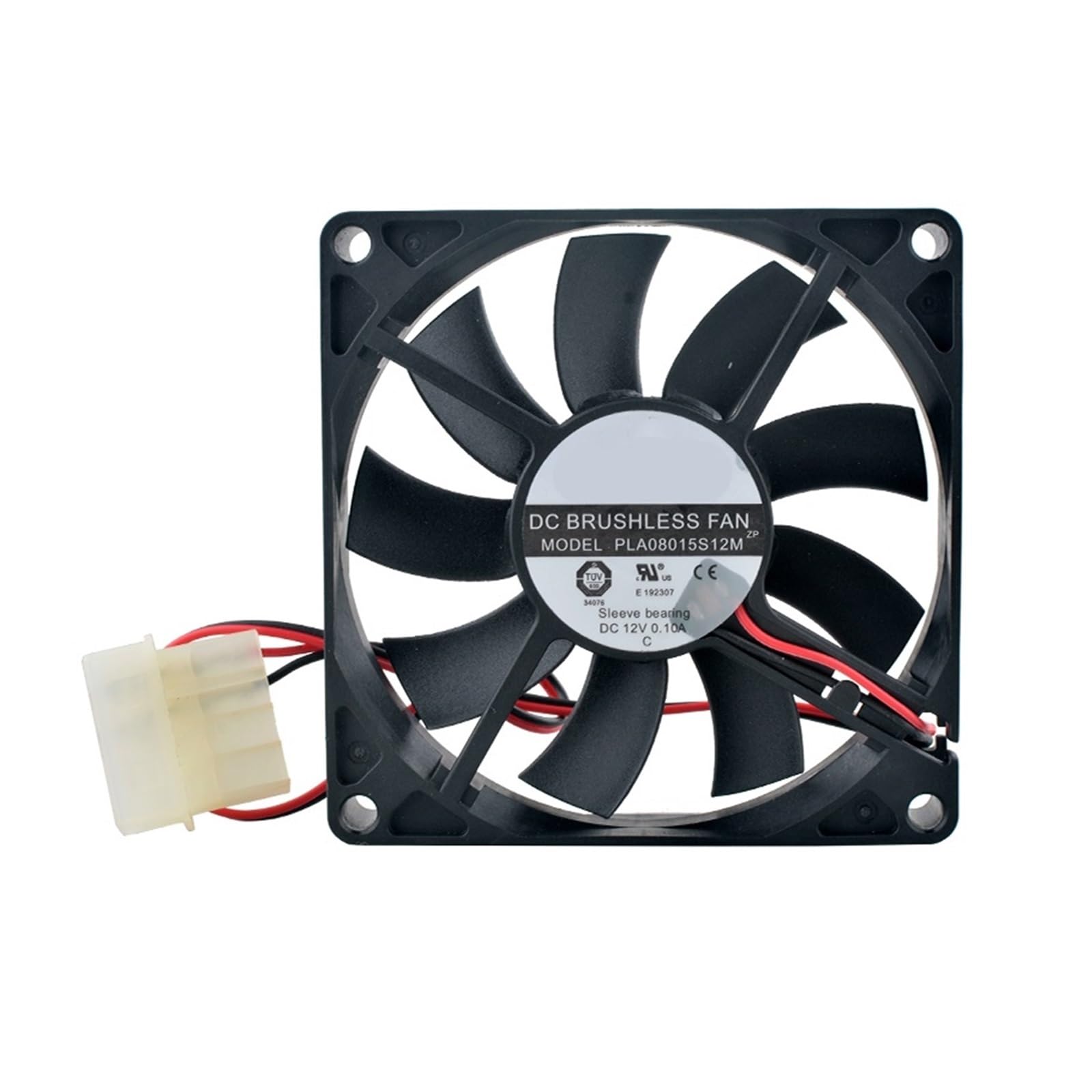 JJKKOZVQF 80mm Cooling Fan DC12V 2pin 80x80x15mm 0.10A Axial Flow Fan, 8cm Silent Cooling Fan