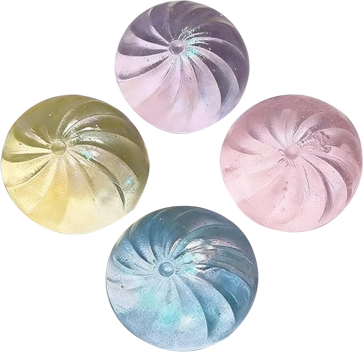 4 Pack Glitter Dumpling Squishy, Anxiety1 Relief Fidget, Soft Squeeze Decompression1 Dough for1 Teens Kids Women Men Adults(Random Color)