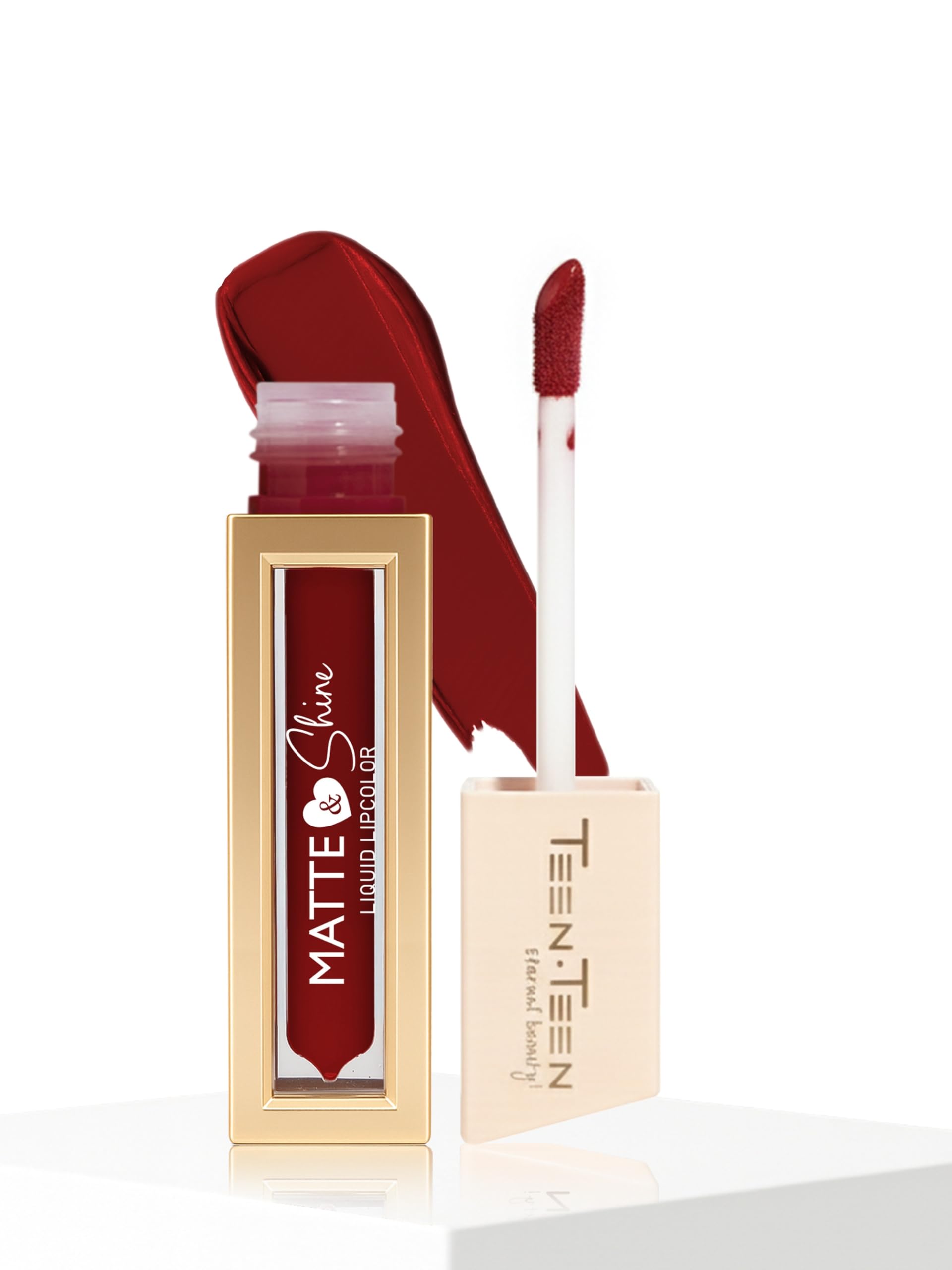 TEEN TEEN Matte & Shine Liquid Lipcolor Lipstick Waterproof | Soft Swipe, Longer Stay | Curelty Free, Highly Pigmented | Longwearing & Long Lasting, Fire Red, 4ml-image-37