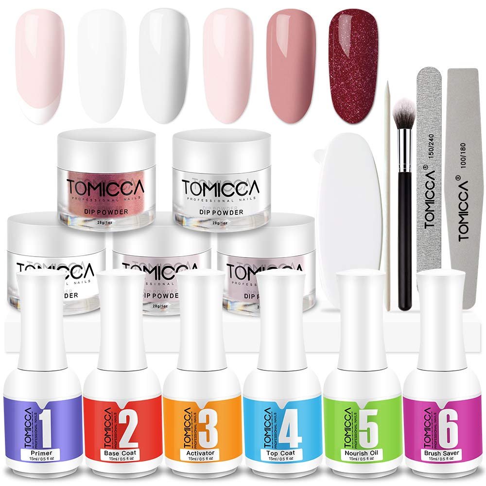 TOMICCA Dip Powder Nail Kit,French 
