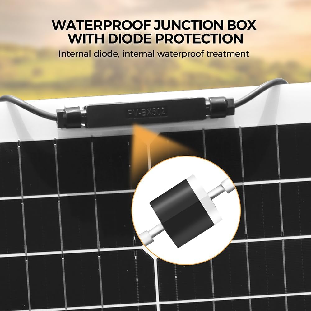 Flexible Solarpanel Kit 100w Solar Set 12V, 2X50Watt Solarmodul mit 10A 12V/24V Solar-laderegler Solarkabel Solaranlage Wohnmobil Komplettset 12v für Batterien Camping Boot Wohnwagen