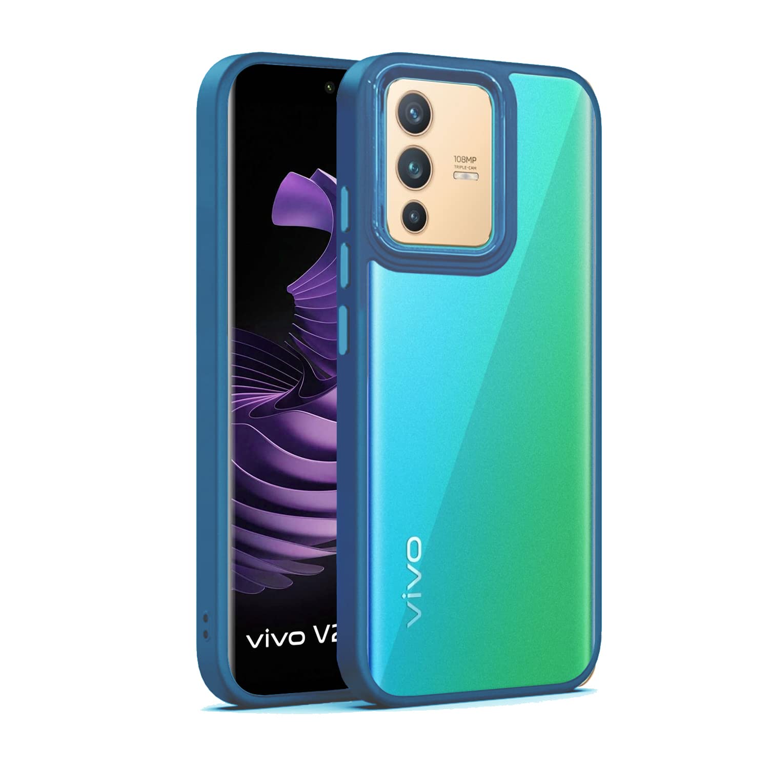 Pikkme Vivo V23 5G Back Cover |Electroplated Chrome Metal Ring | Full Camera Protection | Raised Edges | Super Soft Side TPU | Bumper Case for Vivo V23 5G (Dark Blue) (B0B82Z8PDT) Amazon Price History, Amazon Price Tracker