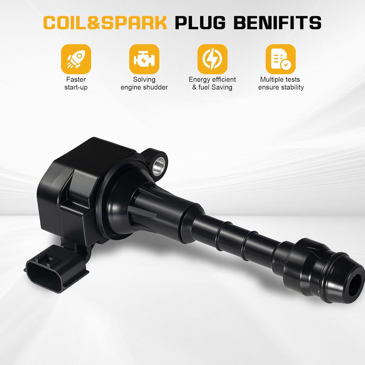 QYL 6Pcs Ignition Coil Packs UF401 Replacement for Infiniti FX35, G35, M35/ Nissan 350Z V6 3.5L 2003, 2004, 2005, 2006, 2007, 2008 IGC0007 6734025 C1439