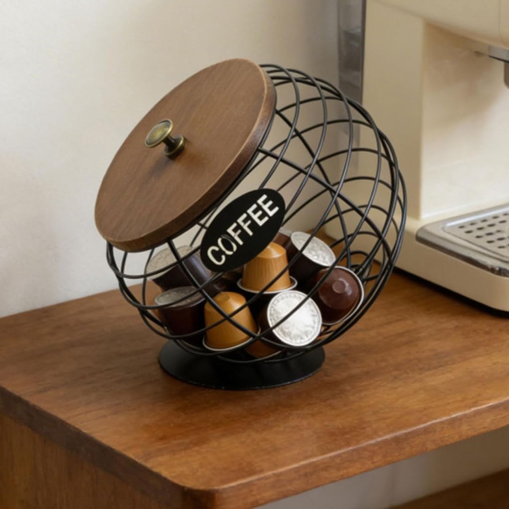 Contemporary Coffee Storage Unit Designed With Ball Shape For Easy Access To Coffee Items And Jars