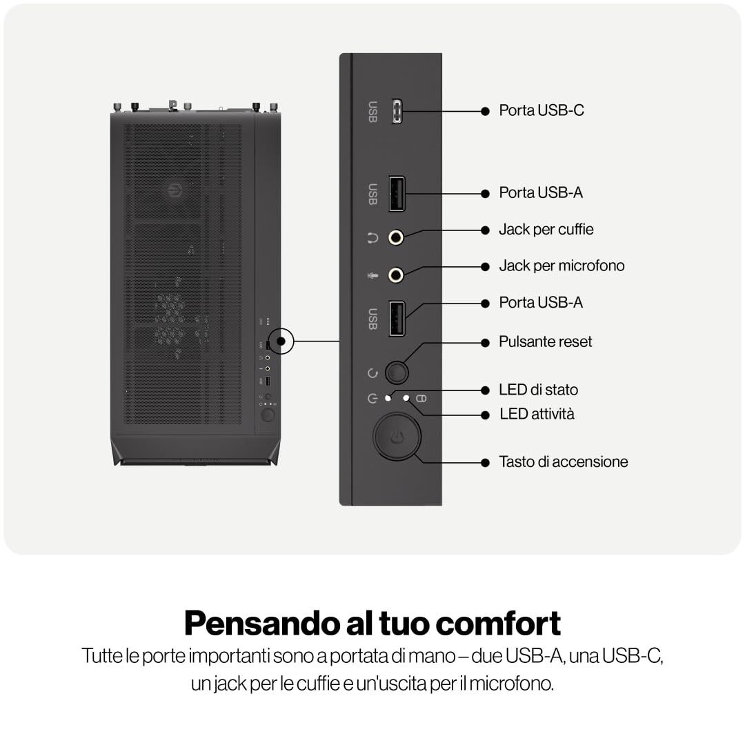 ENDORFY Arx 700 Air, case ATX spazioso, 5x ventole da 140 mm incluse, elevata compatibilità con molti componenti | EY2A012