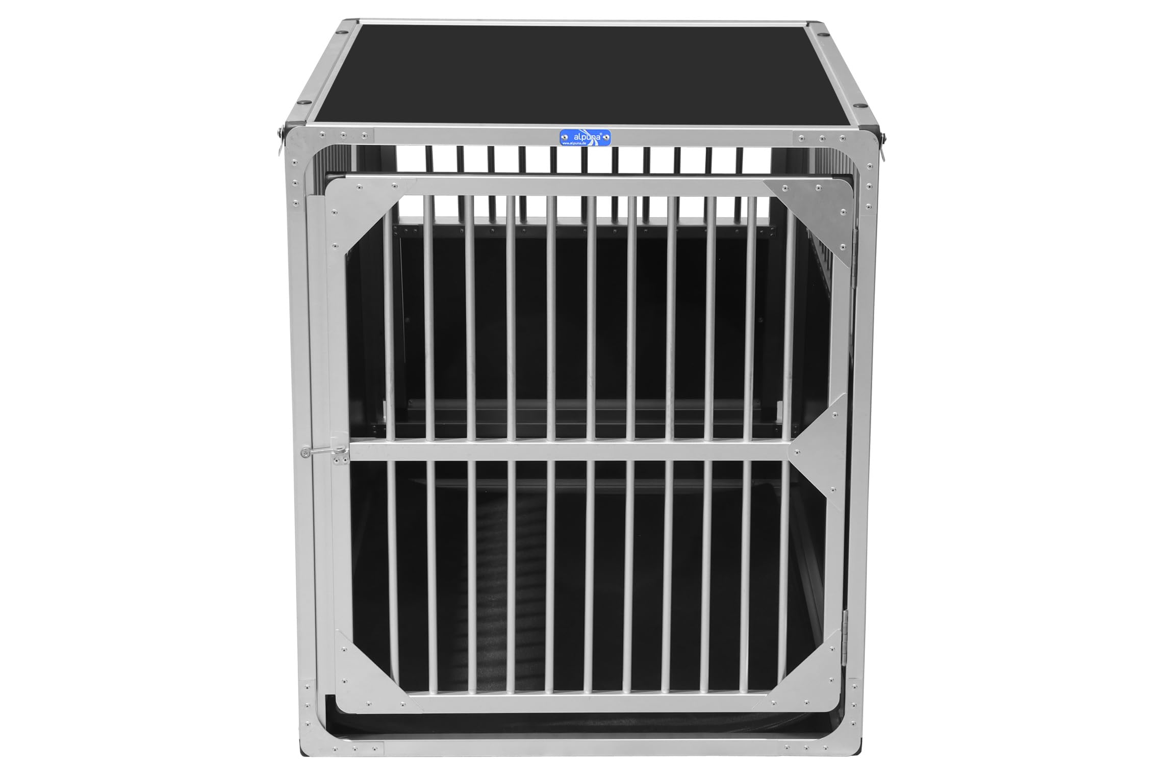 ALPUNA Transportbox N92 – Aluminium Hundebox 120×75×85 cm, Auto Hundebox mit Notausstieg, sicherer Hundetransport im Kofferraum mit Stoßstangenschutz 75 * 90cm