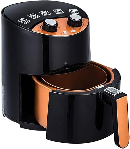 Copper Chef Freidora de aire de 2 cuartos de galón - Turbo Cyclonic Airfryer con tecnología Rapid Air para menos cocción sin aceite. Incluye libro