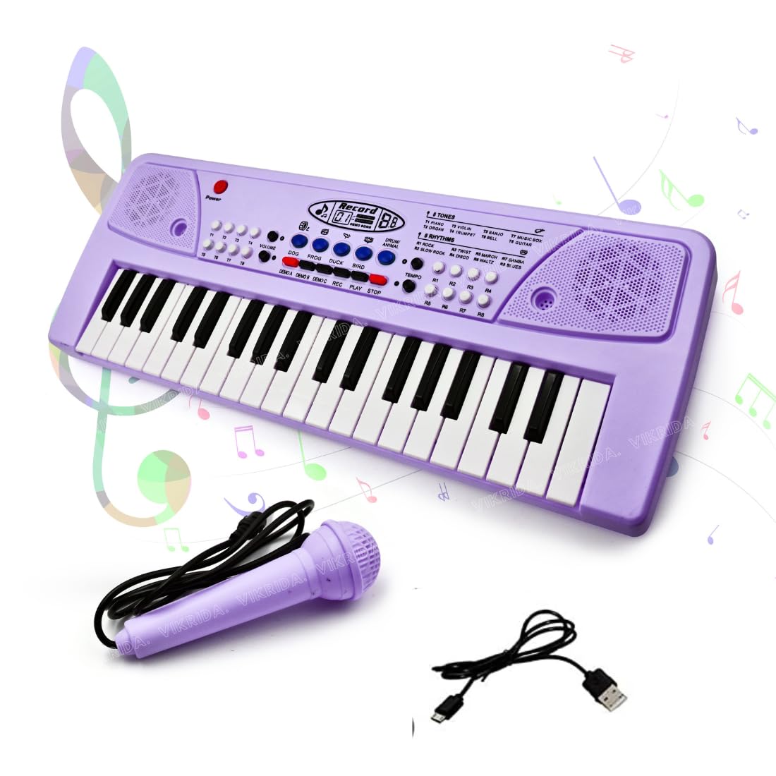 VikriDA Kids Keyboard Piano, 37 Keys Piano Keyboard with Power Option, for Kids Musical Instrument Gift Toys for Over 3 Year Old Children - Purple (B0CTF72WWH) Amazon Price History, Amazon Price Tracker