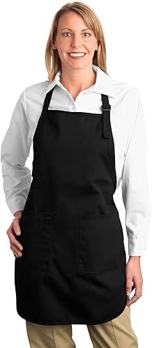 Port Authority - Delantal de longitud completa con bolsillos.