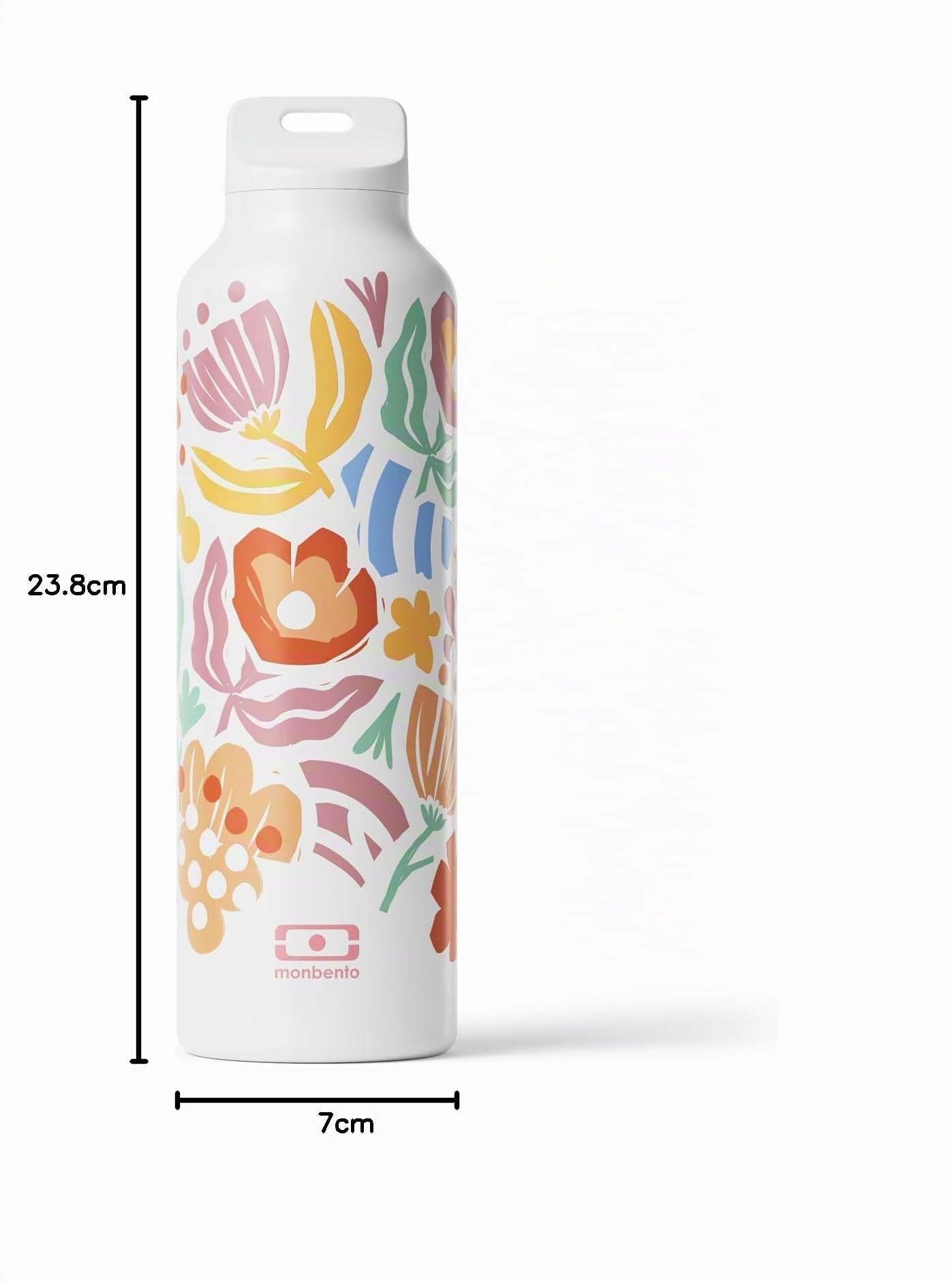 monbento - Bouteille isotherme Steel graphic Papercut - Gourde Isotherme Inox 500ml avec Infuseur Thé/Fruit - Garde Boissons Chaudes/Froides - Bouteille Inox Idéale Bureau/Pique-nique/Sport - Fleurs