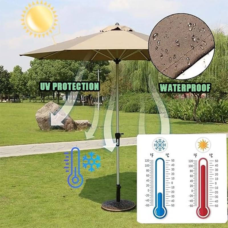 GSKFXJ Replacement Canopy Cover Outdoor 6.5ft/7.5ft/9ft/10ft Patio Table Umbrella Replacement Canopy 6 Ribs/8 Ribs, Market Parasol Replacement Top Cover(Grass Green,8Ribs(2m/7ft))