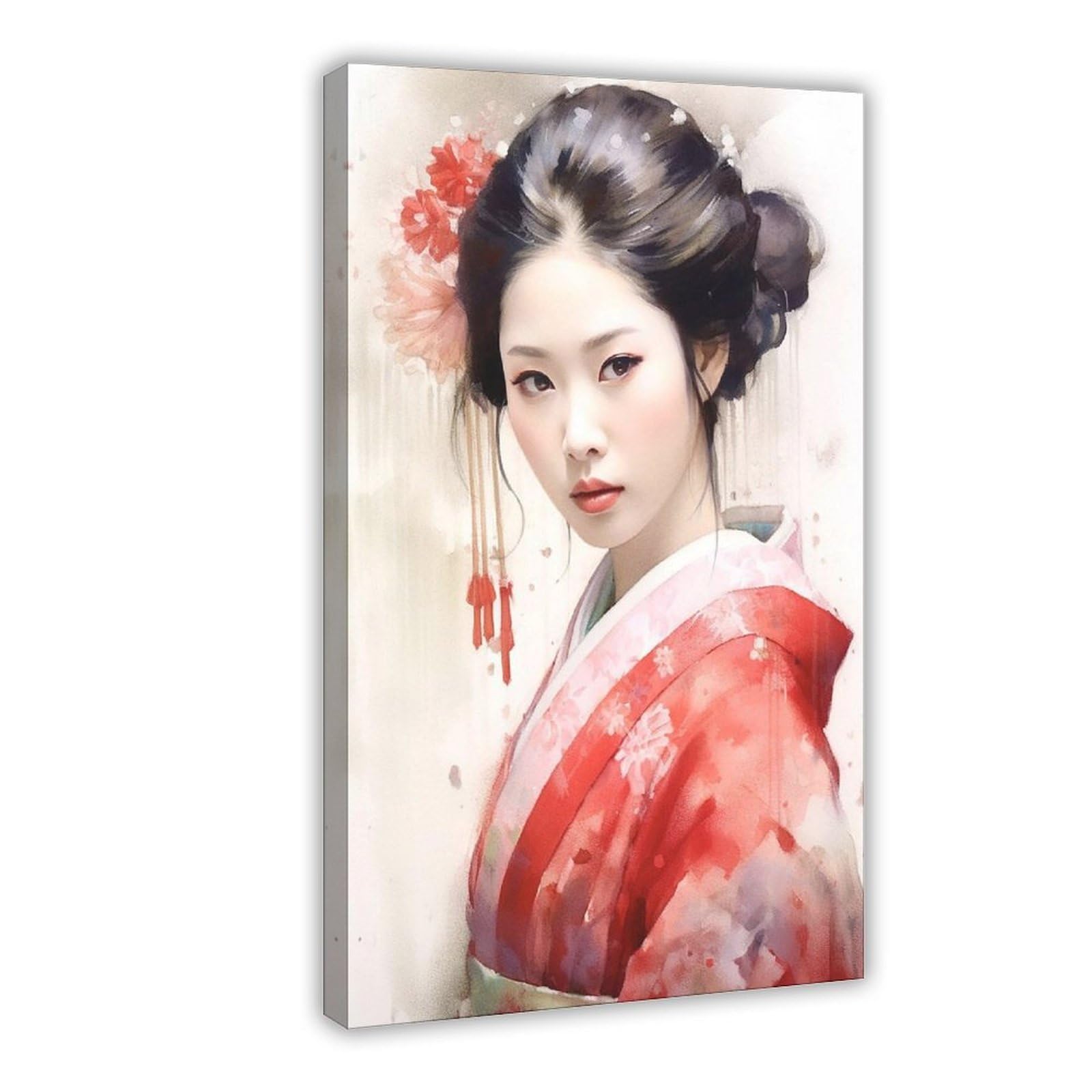 QNVJQKDSI Japanese Geisha Art (9) Canvas Poster Bedroom Decor Landscape Office Room Decor Gift 24" L X 36" W