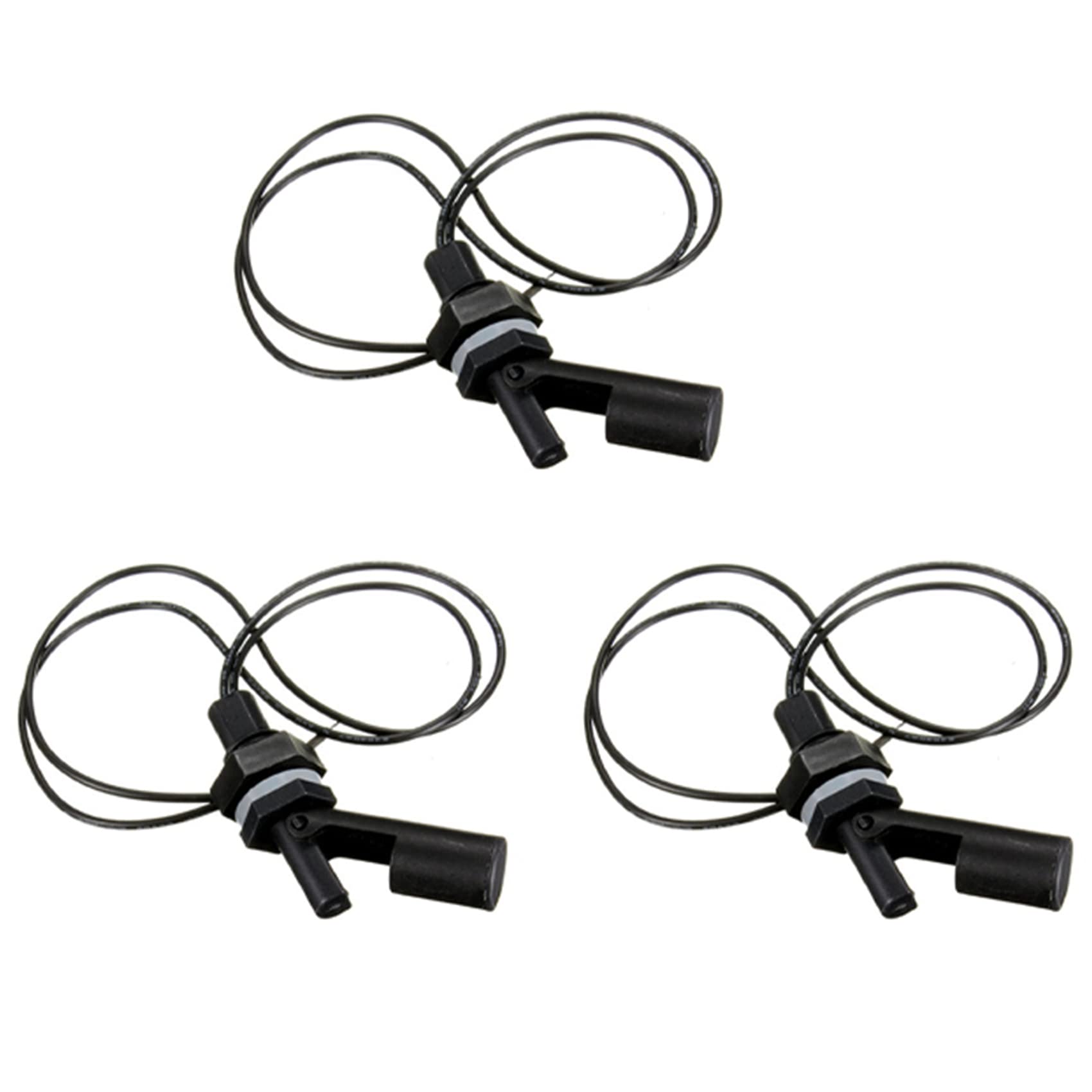 Jnchdghwa Black 3X Tank Pool Horizontal Water Level Float Switch Liquid Level Sensor Ball - 12V 220V 10W