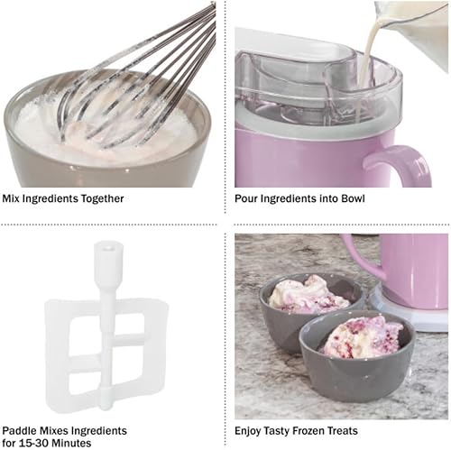 Miniatura 4 de Classic Cuisine - Máquina de helados de 1 cuarto de galón para sorbete, gelato, yogur congelado y más, electrodomésticos de cocina y accesorios