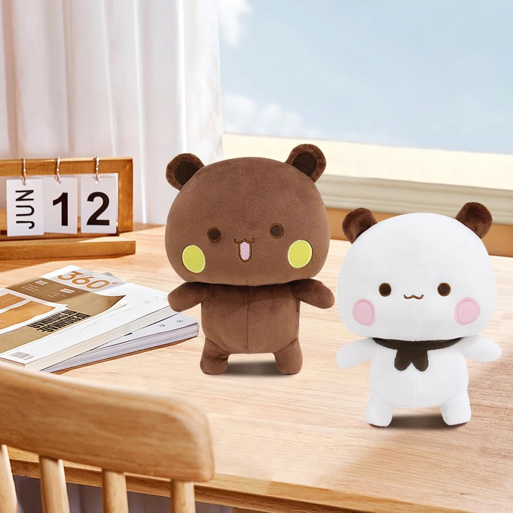 2 Pièces 22cm Bubu Dudu Peluche, Oreiller en Peluche Ours, Oreiller Animaux enPeluche, Ours en PelucheKawaii, Bubu Dudu Plush Toy, BubuDudu Figurine, Coussin à Câlin
