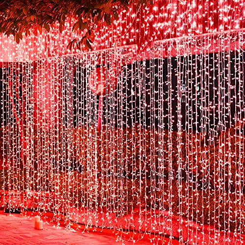 Funpeny 300 Led Valentine's Day String Lights, 100 Ft Plug In Waterproof String Lights With 8 Modes For Thanksgiving Christmas Garden Decoration, Indoor And Outdoor Decoration (Red) #TOP2