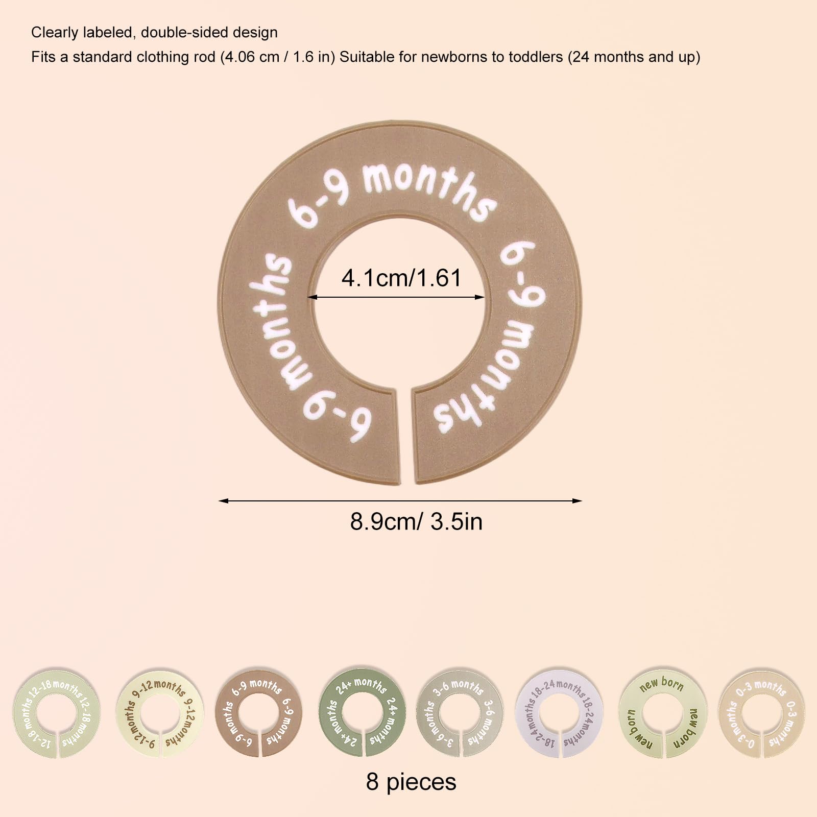 8pcs Baby Closet Size Dividers - Image 2