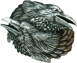 New Store 316L Stainless Steel Ring Viking Men Two Entwined Ravens Ring Norse Mythology Silver Color Odin Crow Stainless Steel Rings Nordic Amulet Jewelry