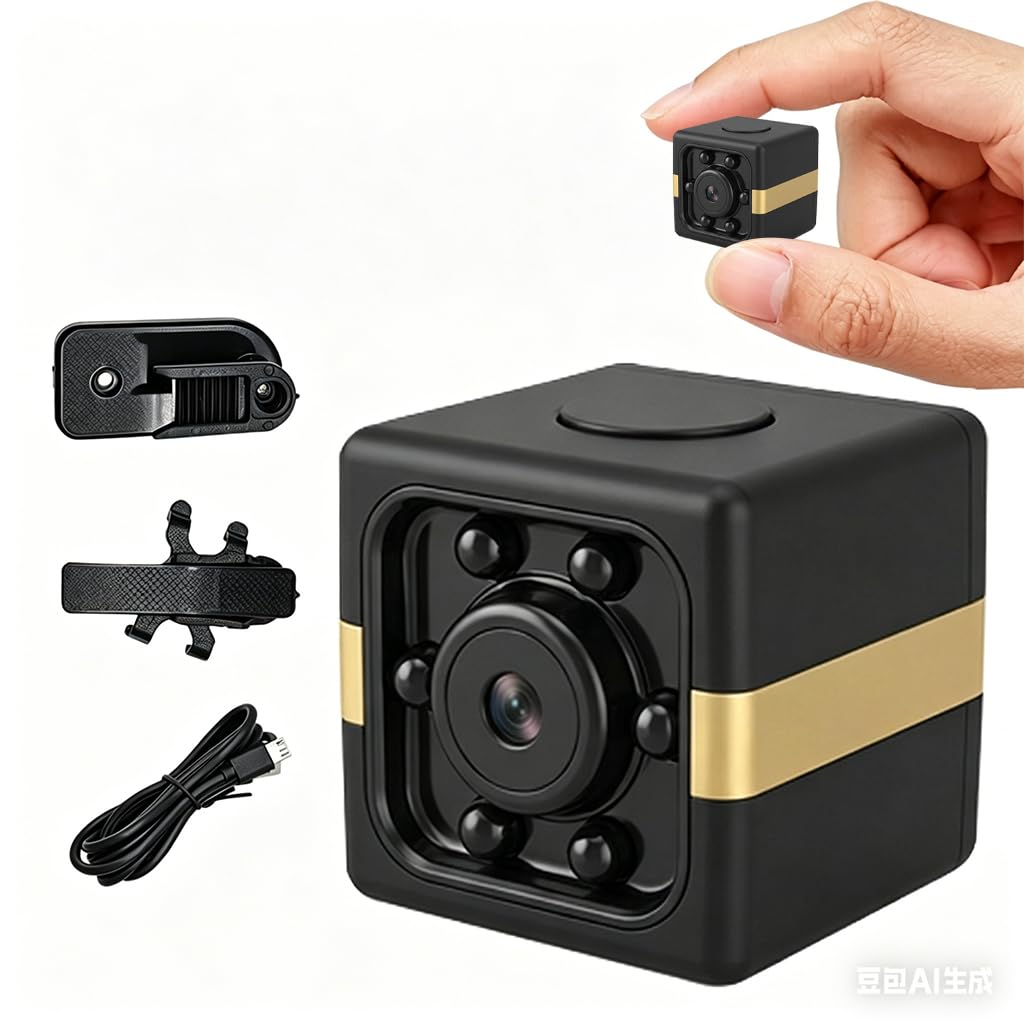 Mini Caméra Espion sans Fil 1080P, Micro Camera de Surveillance Spy Cam Discrète Invisible avec Détection de Mouvement et Vision Nocturne, Camera Cachée pour Maison, sans Internet Noir