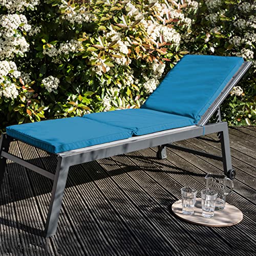 Coussin bain de soleil en polyester bleu de qualité supérieure pour extérieur épuré