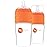 PopYum 9 oz Orange Anti-Colic Formula Making/Mixing/Dispenser Baby Bottles, 2-Pack with 2 Medium Flow Nipples, 260 ml, BPA-Free, Natural Latch