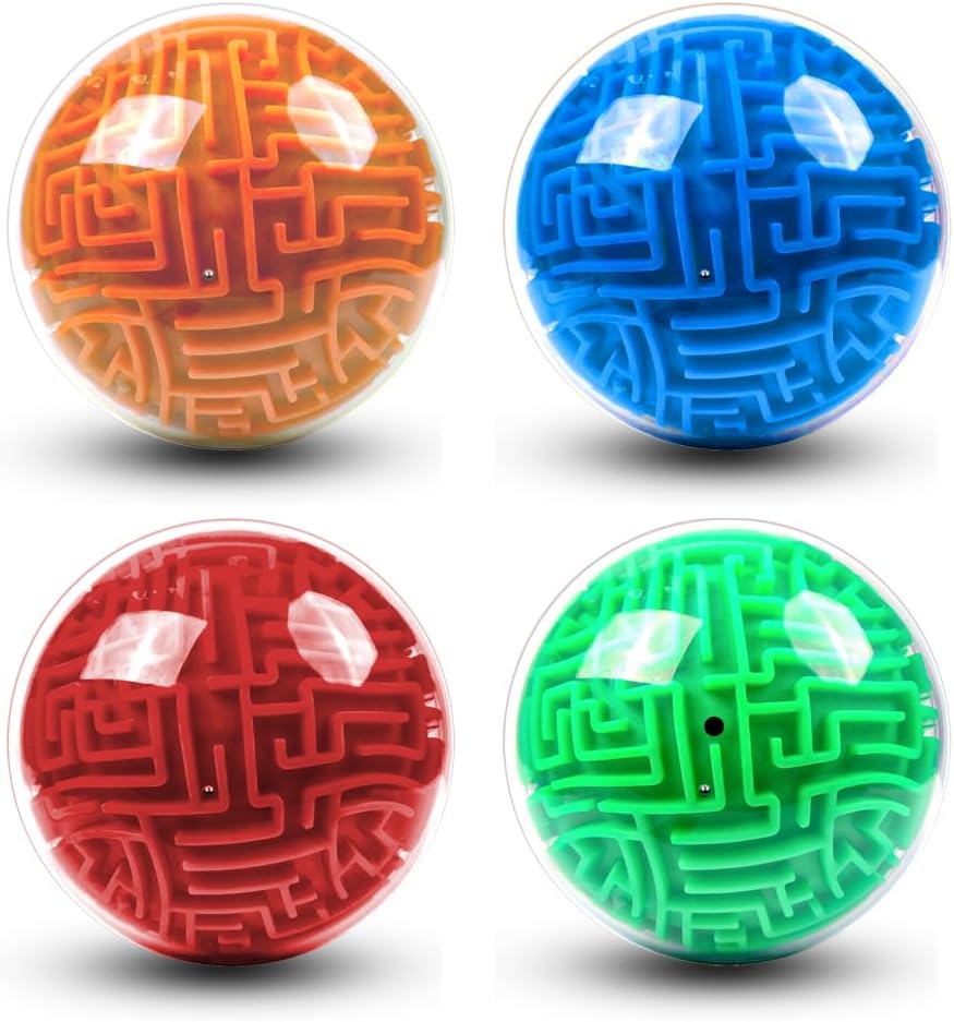 Dorkis 4 Piezas Bolas de Laberinto 3D, Bola de Laberinto de Gravedad 3D