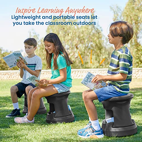 Image of ECR4Kids Active Storage Wobble Stool, 15in Seat Height, Children's Furniture, Black