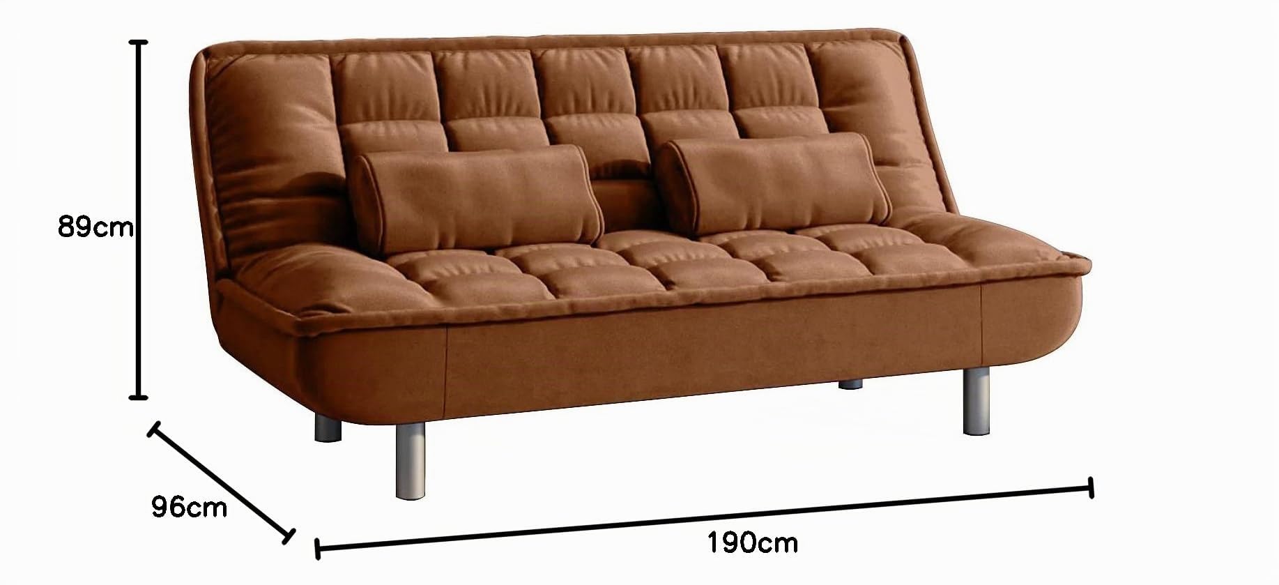 Vente-unique - Canapé 3 Places Convertible clic-clac MISHAN en Tissu - Caramel