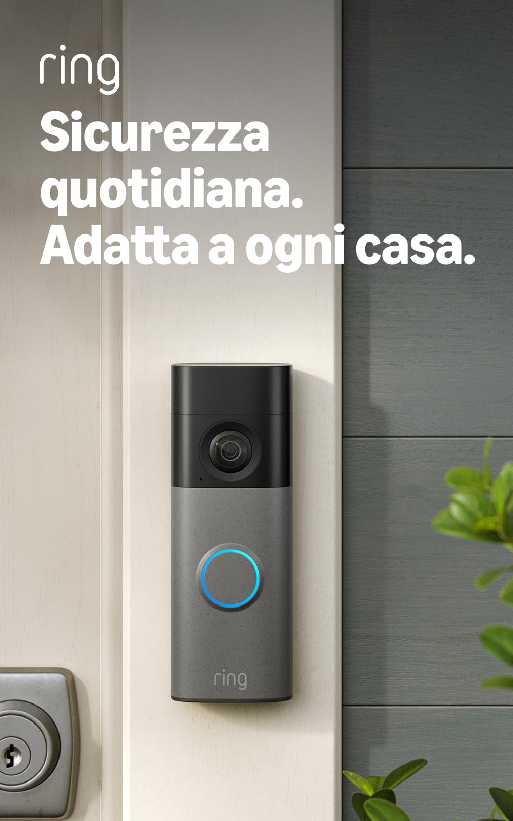 Ring Videocitofono a batteria (Battery Video Doorbell) (ultimo modello) | Campanello telecamera | Retinal 2K | Zoom 6x | Batteria integrata | Prova gratuita di 30 giorni del piano di abbonamento Ring