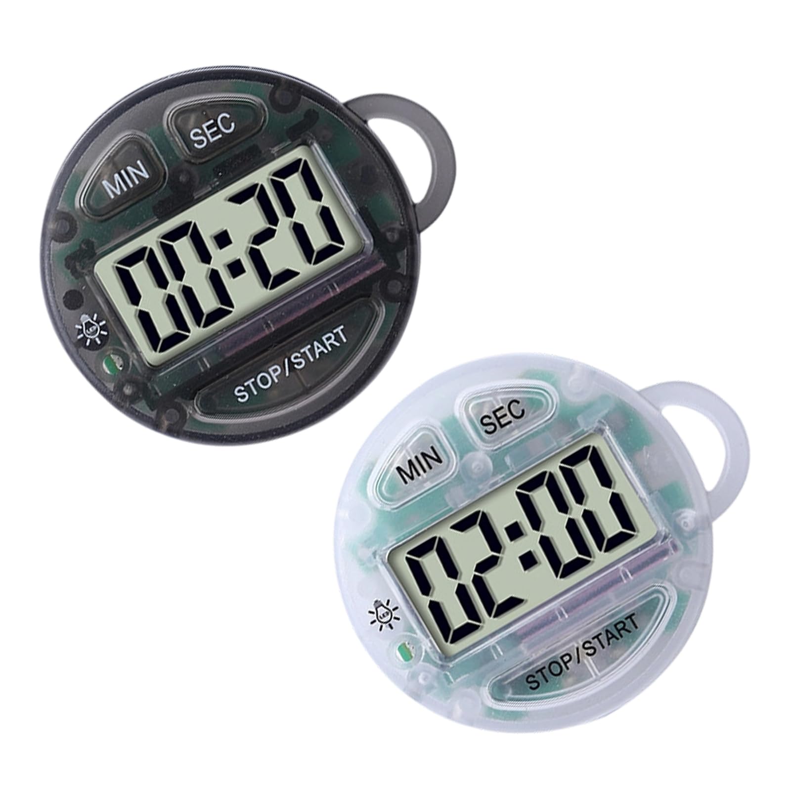 PANGBOER 2 Pcs LED Flashing Digital Timer Translucent Visual Countdown Stopwatch with Loud Alarm, Large Easy Read LCD Large Display Digital Timer