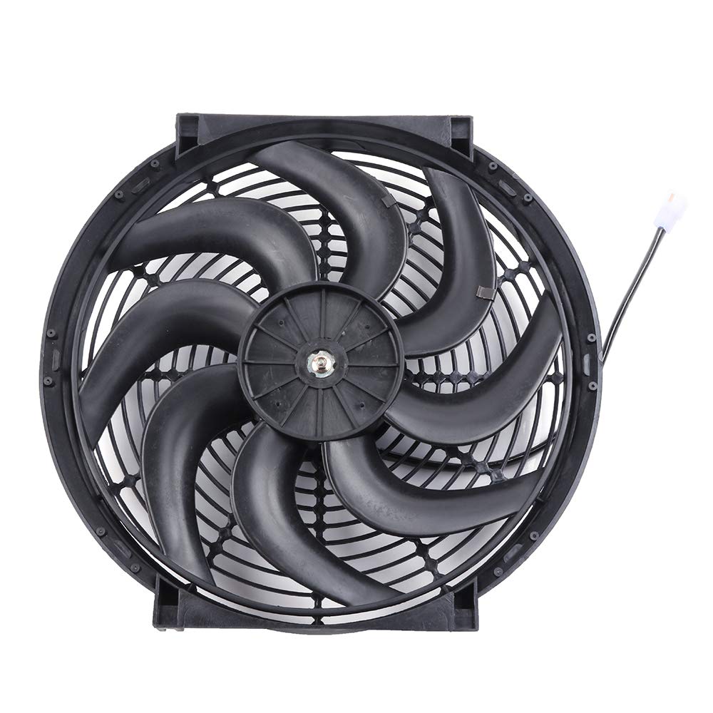 Photo 1 of SCITOO 14inch Slim Push Pull Electric Radiator Condenser Cooling Fan 12V Mount Kit Plastic Black Universal 1 14inch