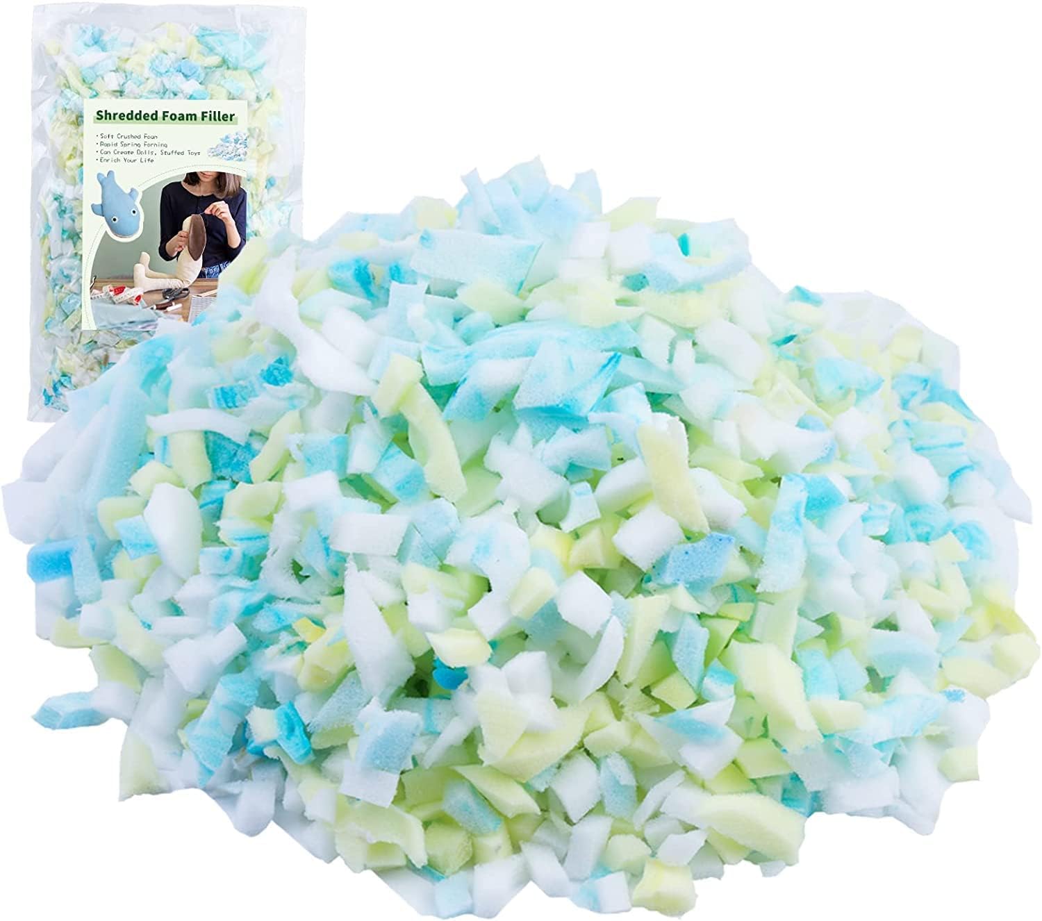 Becky Cameron Shredded Foam Filling for Bean Bag Chair, Premium Beanbag Stuffing High Density Foam Refill for Pillow, Cushion, Dog Bed, Arts Crafts, Stuffed Animals (10 kg)