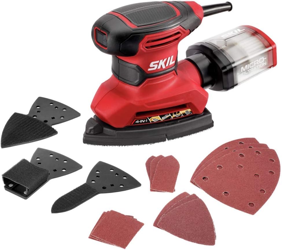 SKIL Corded Multi-Function Detail Sander with Micro-Filter Dust Box 3 Additional Attachments