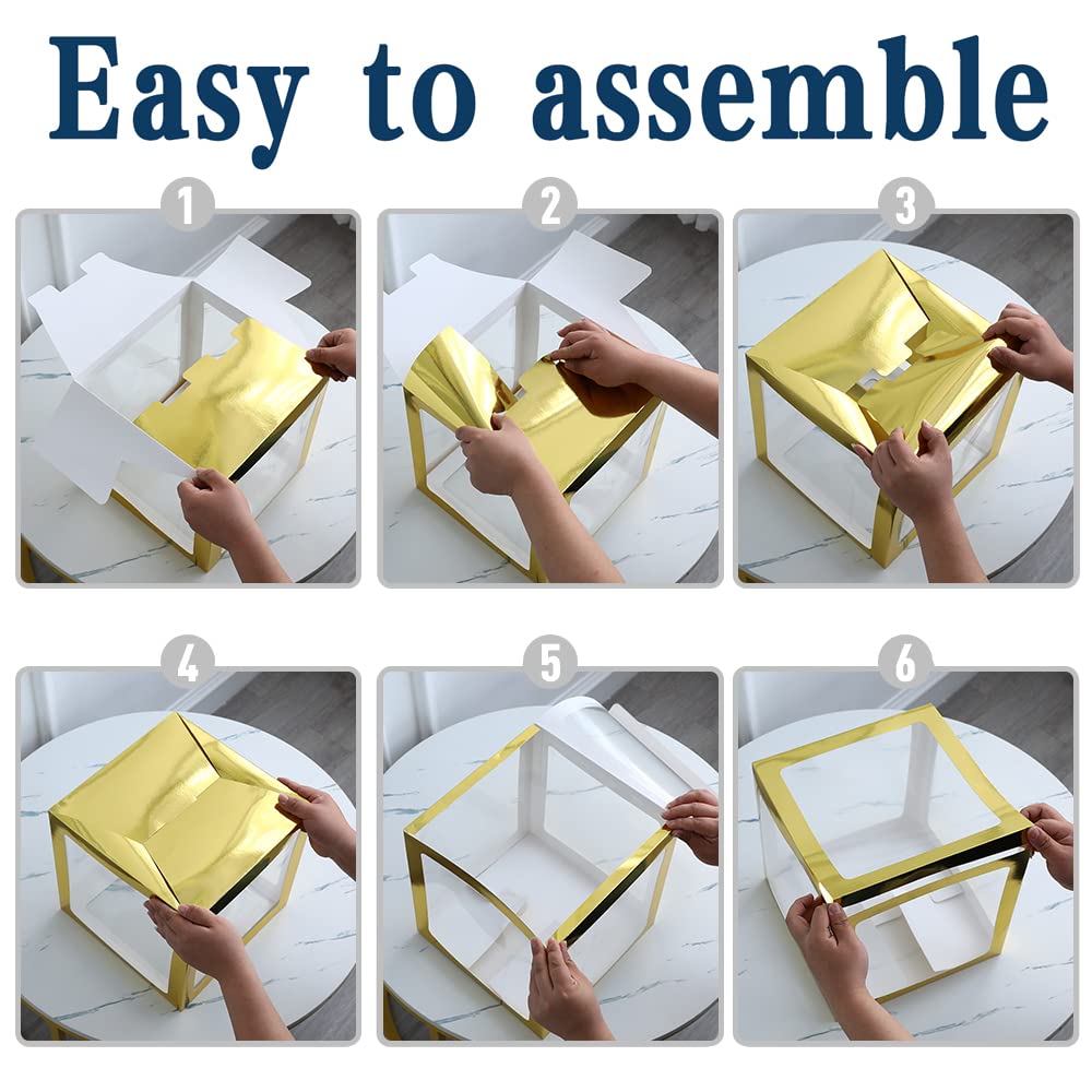 ゴールド透明バルーンボックス 27文字入り ベビーシャワーデコレーション 男の子または女の子に 1歳の誕生日 ブライダルシャワー 性別発表パー ゴールド透明バルーンボックス 27文字入り ベビーシャワー