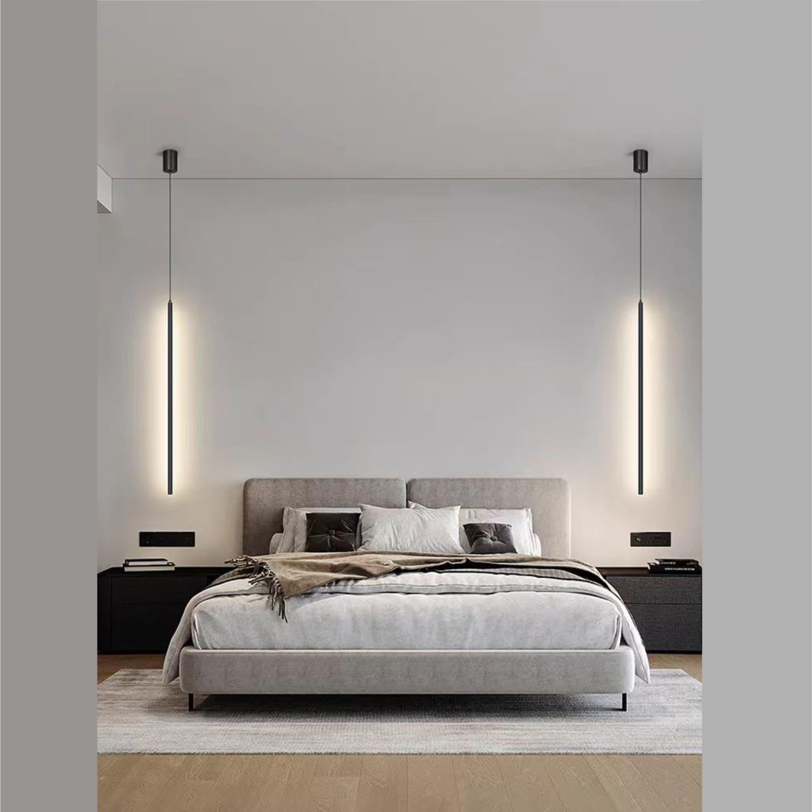 Lampada A Sospensione Decorativa Tubolare Lunga In Alluminio Stile Moderno