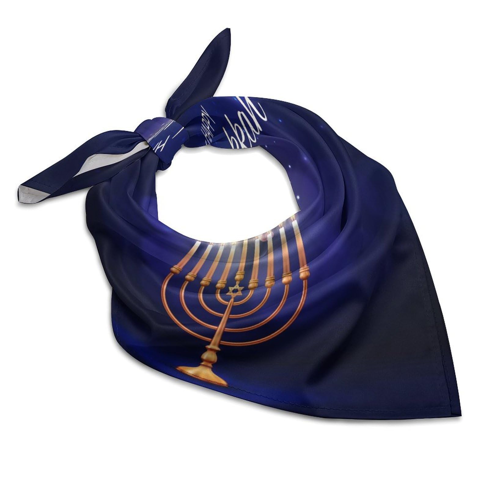 Csemeie Happy Hanukkah Jewish Chanukah Holiday Bandana Hair Scarf Headband Adjustable Neckerchief for Men Women Decor