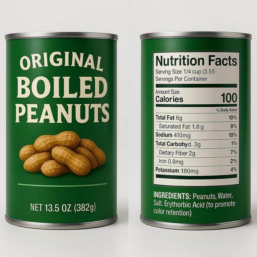 6pk - Original Green Boiled Peanuts, 13.5 oz cans