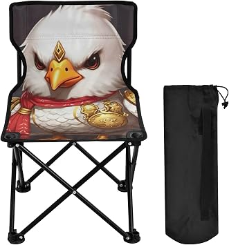 FRMG Cute Chick Portable Camping Chairs,Collapsible Anti-Slip Padded Oxford Cloth Stool for Beach Compact, Lightweight Foldable Chairs for Hiking Mountaineering Beach 2012357