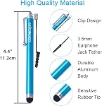 9 Pack Stylus, Wisdompro 4.4'' Stylus Pen for iPad, for iPhone, Universal for Tablet & Capacitive Touch Screens, with Rubber Tip and Lanyard Tether - 5 Colors Guy Pack