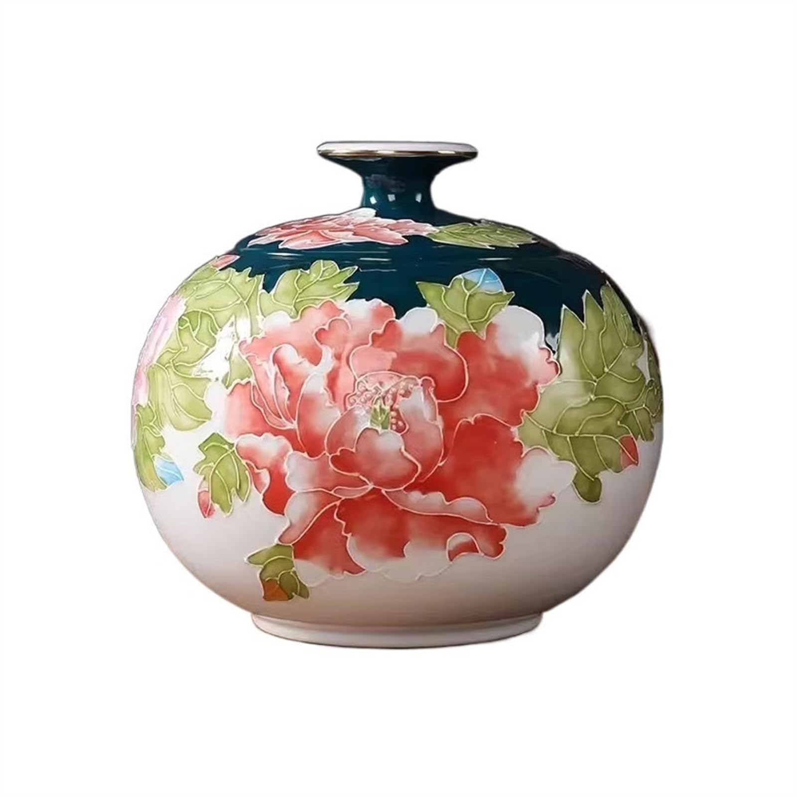 zhangrui1888 Tea Canister Hand-painted Pull Flowers Depicting Gold Tea Canister Ceramic Sealing Storage Kung Fu Jar Household Large Empty Canisters Tea Storage
