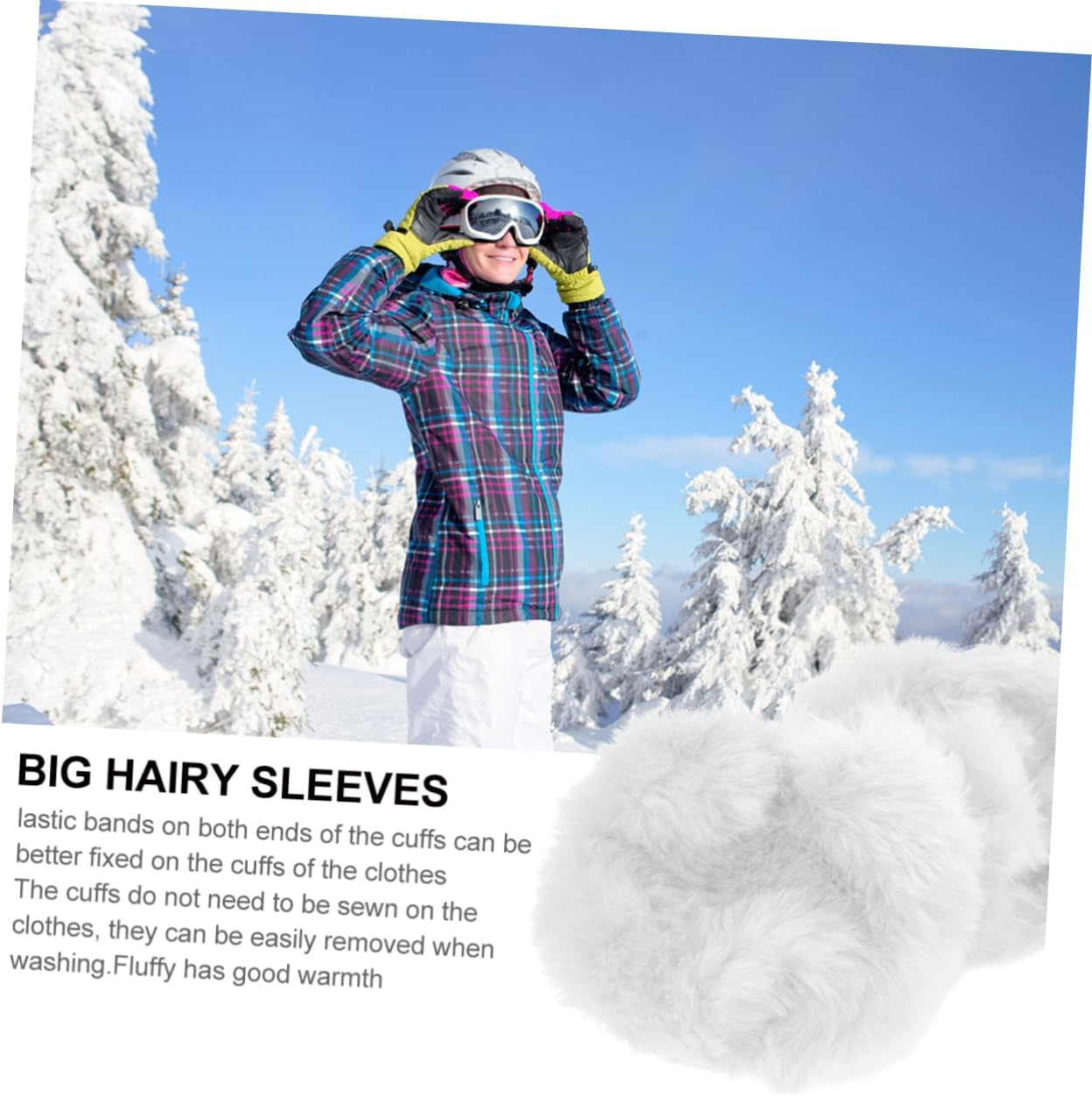 1pair Faux Fur Arm Warmers for Women Elegant Winter Wrist Cuffs for Costume Short Sleeves for Cold Weather for Outdoor Activities and Fashionable Outfits