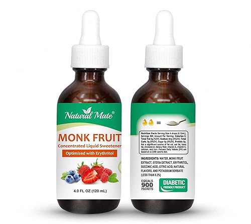 Miniatura 7 de Edulcorante líquido concentrado Monk Fruit (optimizado con eritritol), 1.33 fl oz