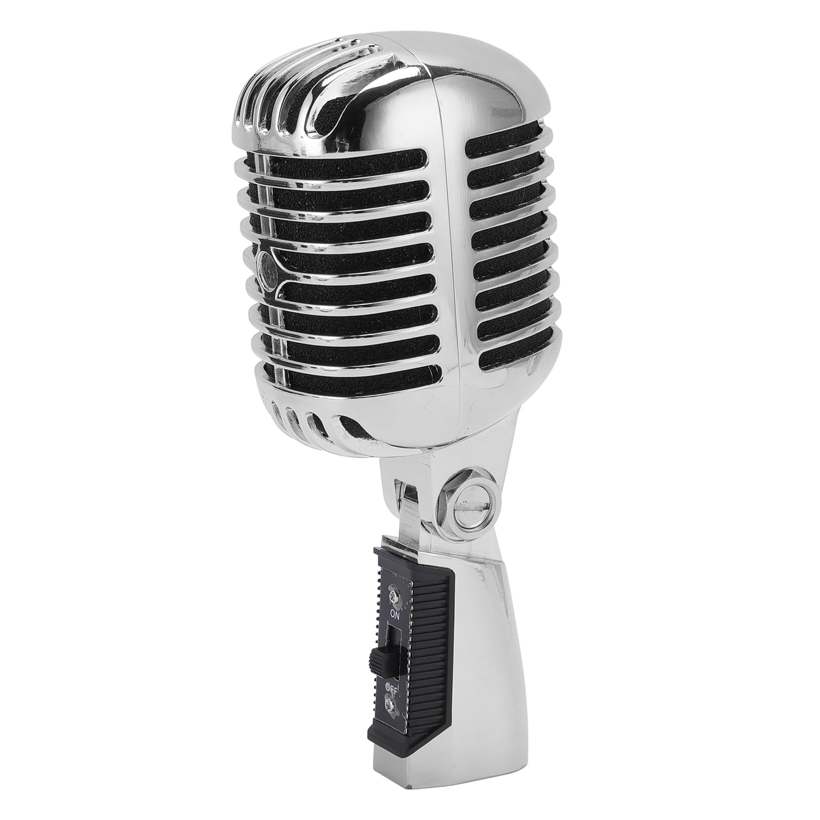 Mikrofon Dynamiczny, Przetwornik Kardioidalny w Stylu Vintage, Korpus ze Stopu Cynku w Stylu Retro, Mikrofon w Vintage, XLR z Kablem XLR Uniwersalny Adapter Stojaka do Studia Występów na
