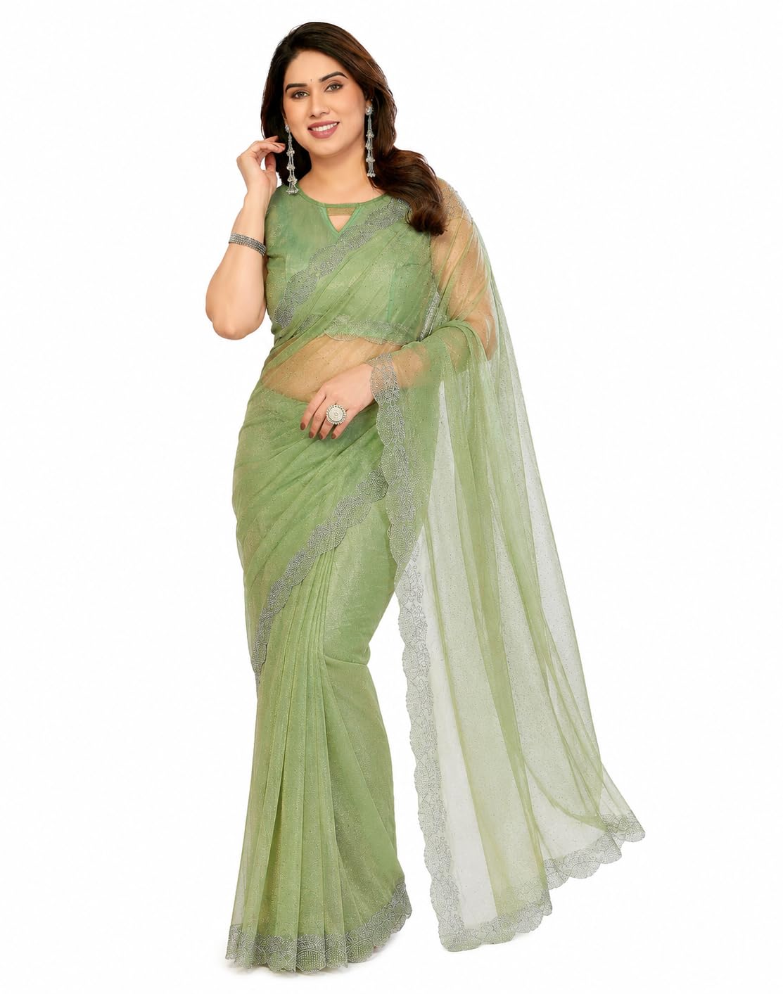 yashika Women's Organza Saree with Blouse Piece for Traditional Ethinic Wear Sari-picture-38