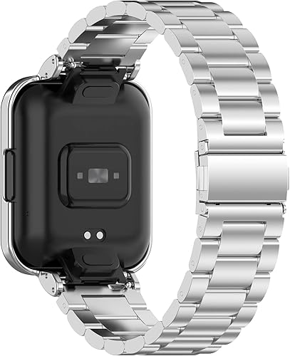 Miniatura 5 de Bandas compatibles con Xiaomi Redmi Watch 2 Lite Rastreador de actividad de acero inoxidable sólido para mujeres y hombres, pulsera de metal con