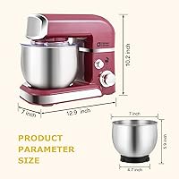 Vista 61 de Kitchen in the box Batidora de pie, pequeña, eléctrica, alimentos, 3.2 cuartos de galón, 6 velocidades, ligera y portátil, uso diario, batidor