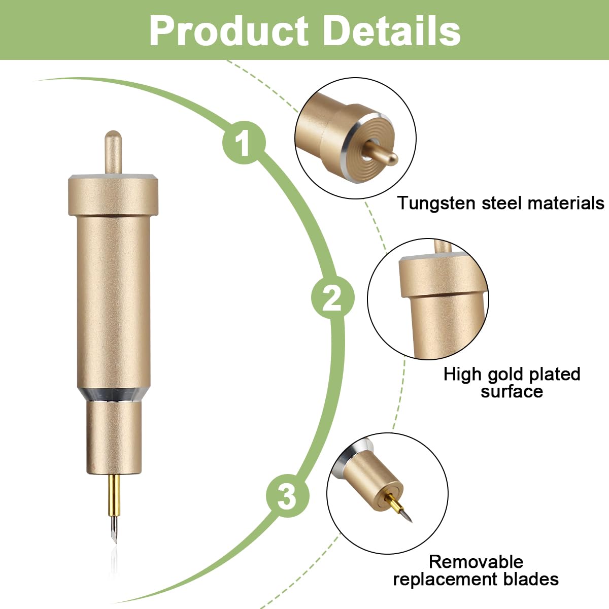 Lame Per Taglio Profondo E A Punta Fine - Compatibili Con Cricut Maker/Explore, 30° E 60°, Con Custodia - Foto 11