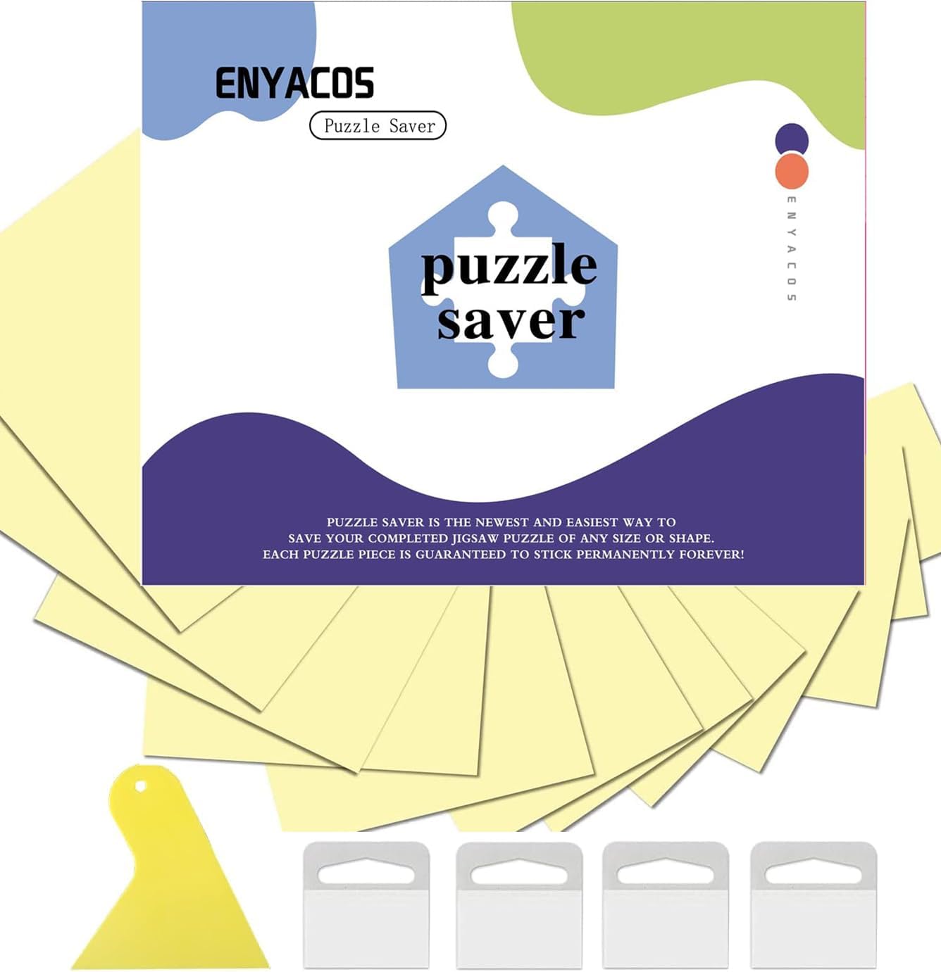 16 Sheets Puzzle Saver Peel & Stick Adhesive Paper for Large Puzzles, Preserve 2 x 1000 Pieces Puzzles - Puzzle Glue Sheets