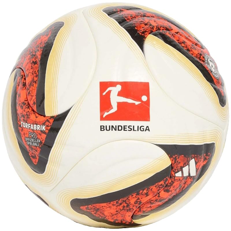 Adidas Bundesliga Pro Ball für Erwachsene, Unisex, Weiß/Schwarz/Solarrot, 5